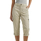Effen Gekleurde Casual Cargo Capri Broek met Meerdere Zakken