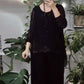 Set van 2-delige blouse met pailletten en wijde broek voor dames