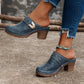 🔥HETE UITVERKOOP – 50% KORTING💕 Dames Instapsandalen met Gesloten Neus en Chunky Hak