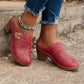 🔥HETE UITVERKOOP – 50% KORTING💕 Dames Instapsandalen met Gesloten Neus en Chunky Hak