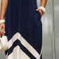 Trendy mouwloze colorblock splitjurk voor dames