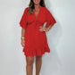 Vrouwen V-Hals Babydoll Mini Jurk