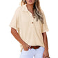 🩷Zomeruitverkoop - 50% korting🌈Nieuw product- Vrouwen Kapsel Losse Korte Mouw Top🩷