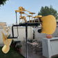 Handgemaakte Metalen Drummer Windmolen Gronddecoratie