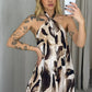 Maxi-jurk met halternek en print voor dames