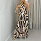 Maxi-jurk met halternek en print voor dames