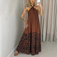 Maxi-jurk met halternek en print voor dames