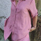 Dames Casual Knoop Front Los Fit Overhemd