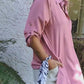 Dames Casual Knoop Front Los Fit Overhemd