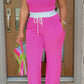 Geribbelde loungeset voor dames met croptop en wijde broek