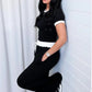 Geribbelde loungeset voor dames met croptop en wijde broek