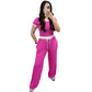 Geribbelde loungeset voor dames met croptop en wijde broek