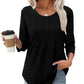 Dames 7-delige mouw geplooide casual top (koop 3, krijg gratis verzending)