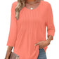 Dames 7-delige mouw geplooide casual top (koop 3, krijg gratis verzending)