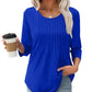 Dames 7-delige mouw geplooide casual top (koop 3, krijg gratis verzending)