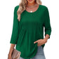 Dames 7-delige mouw geplooide casual top (koop 3, krijg gratis verzending)
