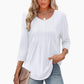 Dames 7-delige mouw geplooide casual top (koop 3, krijg gratis verzending)