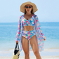 🌸Uitverkoop 50% korting🌷2025 Hete verkoop Modieus, meerkleurig 3-delig bikini-zwempak voor dames met print