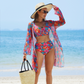 🌸Uitverkoop 50% korting🌷2025 Hete verkoop Modieus, meerkleurig 3-delig bikini-zwempak voor dames met print