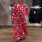 Dames Bloemenprint Losse Pasvorm Enkellange Jurk