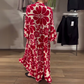 Dames Bloemenprint Losse Pasvorm Enkellange Jurk