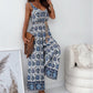 Modieuze Jumpsuit voor Dames met Patronen en Open Rug, inclusief Kwastjesriem