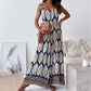 Modieuze Jumpsuit voor Dames met Patronen en Open Rug, inclusief Kwastjesriem