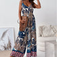 Modieuze Jumpsuit voor Dames met Patronen en Open Rug, inclusief Kwastjesriem