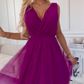 🔥 Tijdelijke aanbieding – tot 49% KORTING!🔥 V-hals mouwloze chiffon jurk