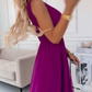 🔥 Tijdelijke aanbieding – tot 49% KORTING!🔥 V-hals mouwloze chiffon jurk