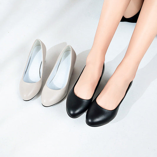 Dames gesloten teen instap pumps met middenhakken