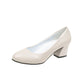 Dames gesloten teen instap pumps met middenhakken