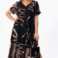 💫Tijdelijke aanbieding 🌺 V-hals vloeiende midi-jurk 💃