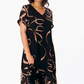 💫Tijdelijke aanbieding 🌺 V-hals vloeiende midi-jurk 💃