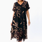 💫Tijdelijke aanbieding 🌺 V-hals vloeiende midi-jurk 💃
