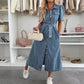 👗 Jeans overhemdjurk met knoopsluiting voor dames 💙