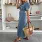 👗 Jeans overhemdjurk met knoopsluiting voor dames 💙