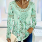 Women's Elegant Lace Trim Long Sleeve Blouse