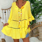 Vrouwen Openwork Jurkt - Verfijnde V-hals casual model