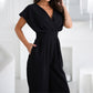 👗 Dames V-hals jumpsuit met wijde pijpen | Eendelig chic en comfortabel