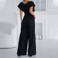 👗 Dames V-hals jumpsuit met wijde pijpen | Eendelig chic en comfortabel