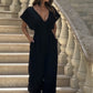 👗 Dames V-hals jumpsuit met wijde pijpen | Eendelig chic en comfortabel