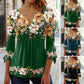 🌸  💖Elegante V-hals top met bloemenmotief voor dames