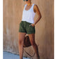 🍃Denim shorts met hoge taille en trekkoord