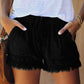 🍃Denim shorts met hoge taille en trekkoord