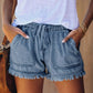 🍃Denim shorts met hoge taille en trekkoord