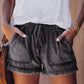 🍃Denim shorts met hoge taille en trekkoord