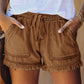 🍃Denim shorts met hoge taille en trekkoord