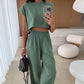 Set van casual cropped top en lange broek voor dames