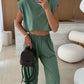 Set van casual cropped top en lange broek voor dames